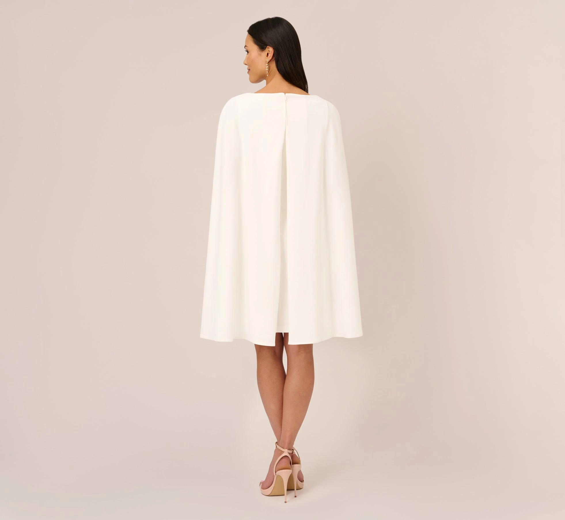 Adrianna Papell Structured Cape Sheath Dress In Ivory 3 Adrianna Papell Structured Cape Sheath Dress In Ivory - Image 3