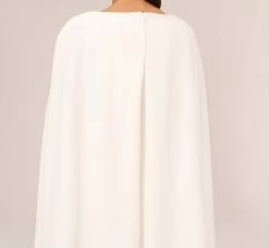 Adrianna Papell Structured Cape Sheath Dress In Ivory 11 Adrianna Papell Structured Cape Sheath Dress In Ivory -Adrianna Papell Shop 014237610 IVY Regular Lifestyle