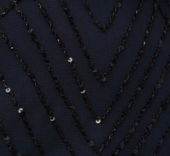 Adrianna Papell Art Deco Beaded Blouson Gown In Navy Black -Adrianna Papell Shop 091866700 AI410 Regular Alternate