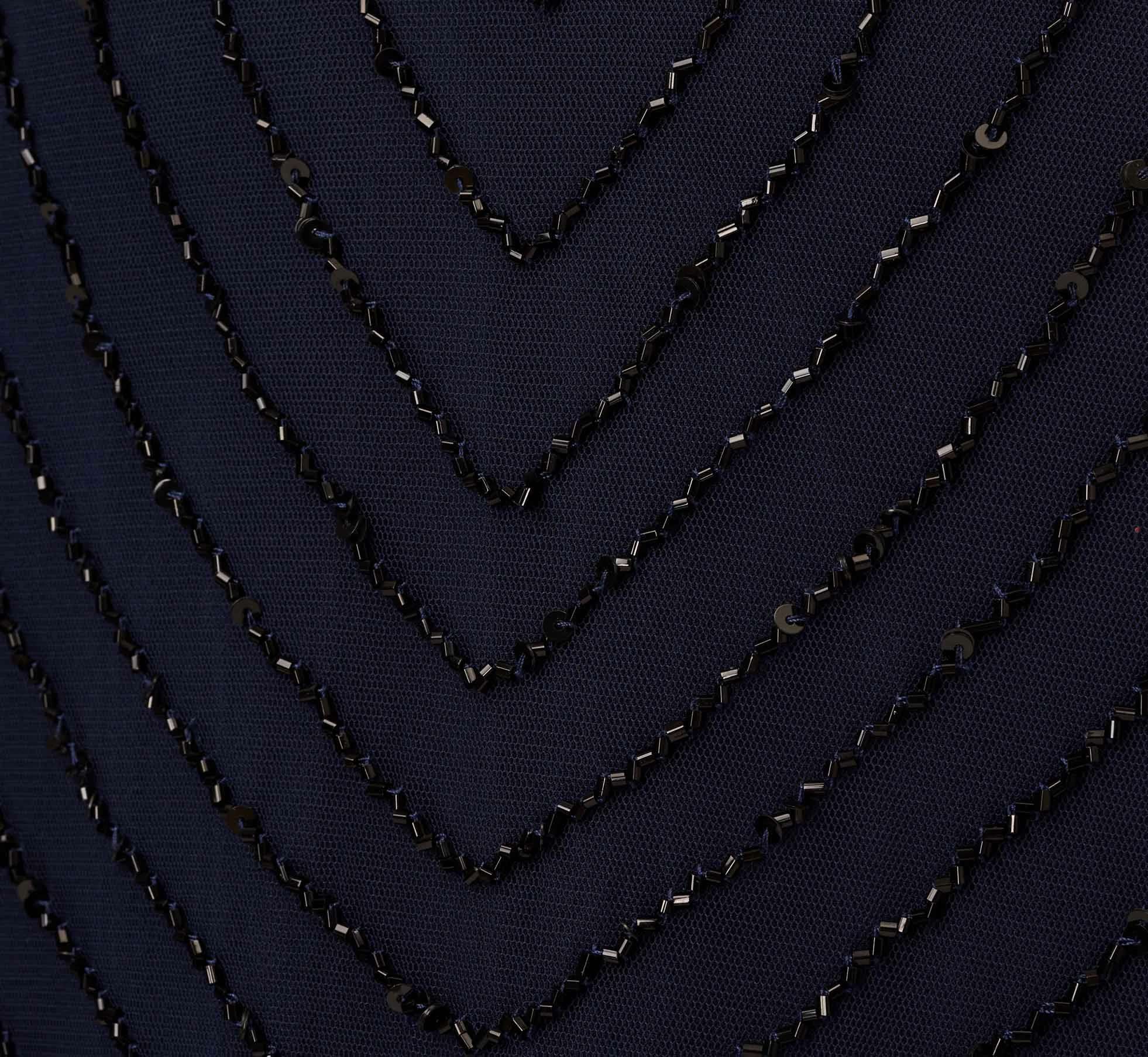 Adrianna Papell Plus Size Art Deco Beaded Blouson Gown In Navy Black 6 Adrianna Papell Plus Size Art Deco Beaded Blouson Gown In Navy Black - Image 6