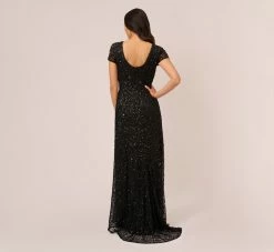 Adrianna Papell Scoop Back Sequin Gown In Black 9 Adrianna Papell Scoop Back Sequin Gown In Black -Adrianna Papell Shop 091874600 AA002 Regular Back
