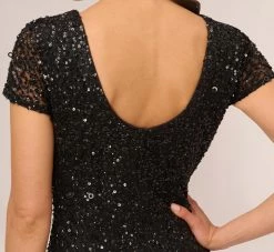 Adrianna Papell Scoop Back Sequin Gown In Black 10 Adrianna Papell Scoop Back Sequin Gown In Black -Adrianna Papell Shop 091874600 AA002 Regular Lifestyle