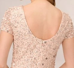 Adrianna Papell Scoop Back Sequin Gown In Blush 10 Adrianna Papell Scoop Back Sequin Gown In Blush -Adrianna Papell Shop 091874600 BLS Regular Lifestyle