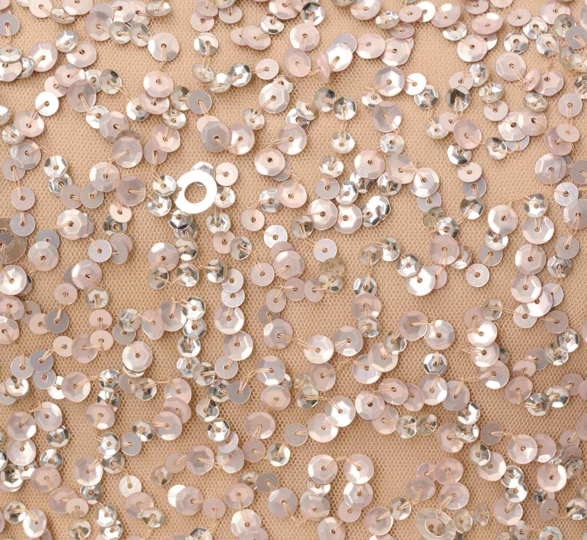 Adrianna Papell Scoop Back Sequin Gown In Champagne 6 Adrianna Papell Scoop Back Sequin Gown In Champagne - Image 6