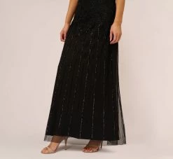 Adrianna Papell Short Sleeve Blouson Beaded Gown In Black 10 Adrianna Papell Short Sleeve Blouson Beaded Gown In Black -Adrianna Papell Shop 191906600 AA002 Regular Lifestyle
