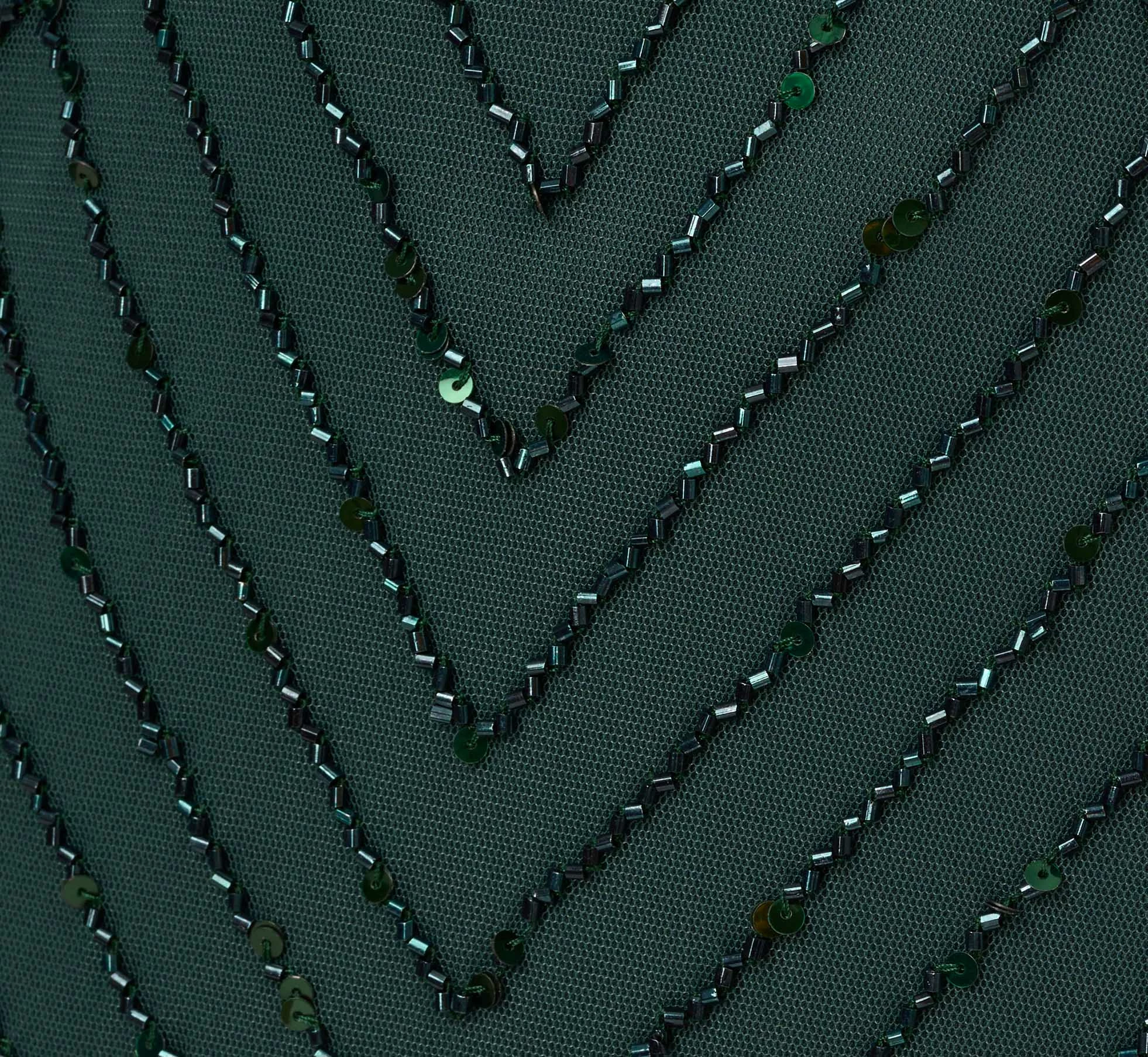 Adrianna Papell Art Deco Beaded Blouson Dress With Halter Neckline In Dusty Emerald 6 Adrianna Papell Art Deco Beaded Blouson Dress With Halter Neckline In Dusty Emerald - Image 6