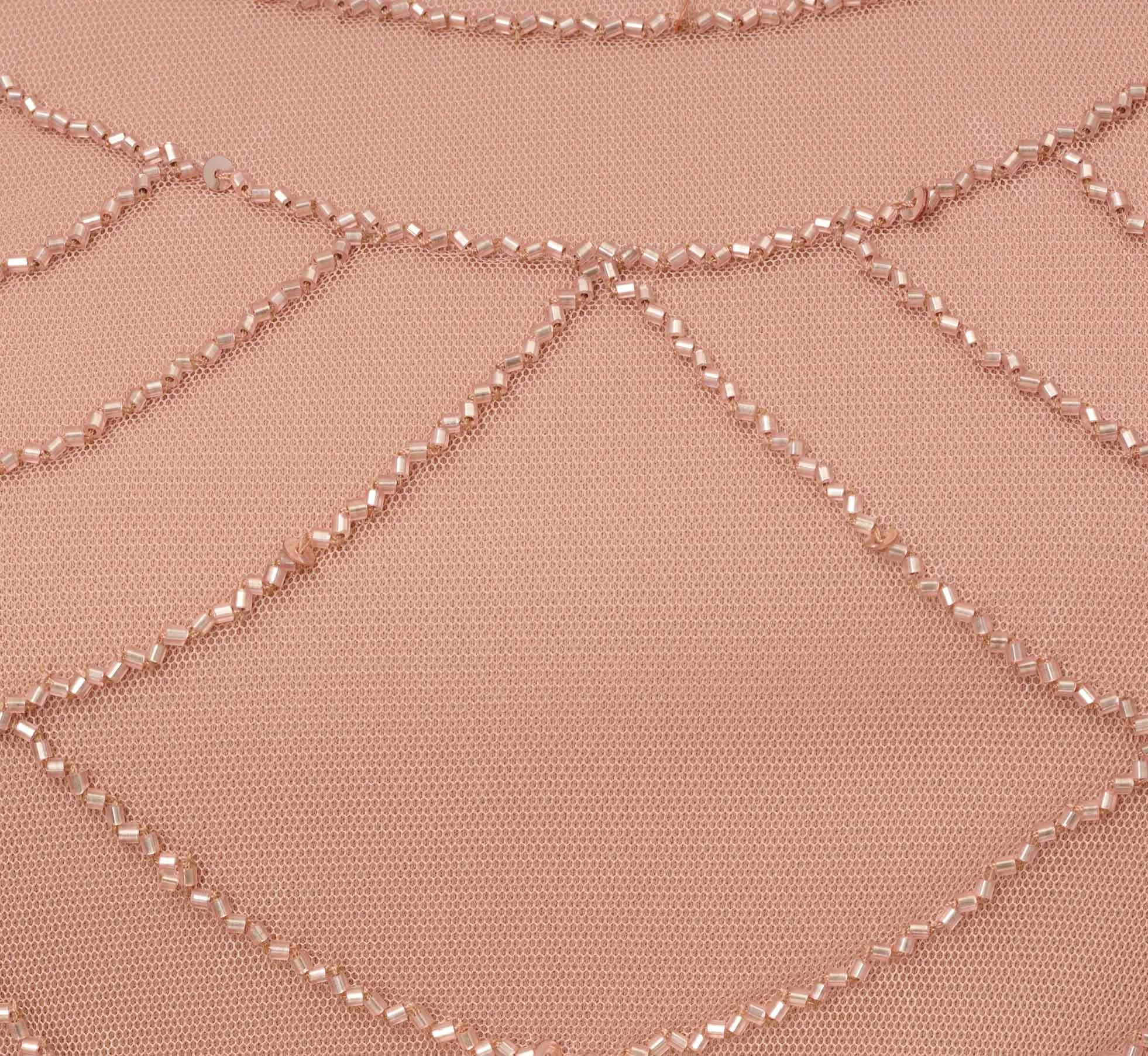 Adrianna Papell Short Sleeve Beaded Blouson Gown In Rose Gold 6 Adrianna Papell Short Sleeve Beaded Blouson Gown In Rose Gold - Image 6