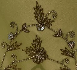 Vintage Beaded Midi Fairy Dress With Sharkbite Hem In Olive 11 Vintage Beaded Midi Fairy Dress With Sharkbite Hem In Olive -Adrianna Papell Shop ADAE211301 AA371 Regular Alternate