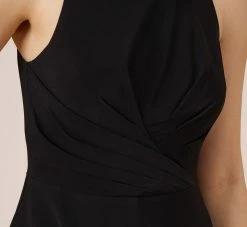 Adrianna Papell Matte Stretch Jersey Fit And Flare Short Halter Dress In Black 9 Adrianna Papell Matte Stretch Jersey Fit And Flare Short Halter Dress In Black -Adrianna Papell Shop AP1D102352 AA002 Regular Detail