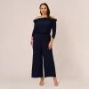 Adrianna Papell Plus Size Signature Blouson Jumpsuit In Navy