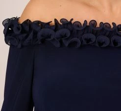 Adrianna Papell Plus Size Signature Blouson Jumpsuit In Navy -Adrianna Papell Shop AP1D104323 AA412 Plus Lifestyle