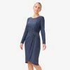 Adrianna Papell Metallic Striped Knit Dress In Navy