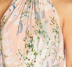 Adrianna Papell Floral Mock Neck Midi Dress In Blush Multi -Adrianna Papell Shop AP1D104505 AM970 Regular Detail
