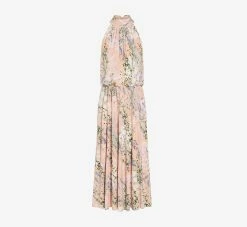 Adrianna Papell Floral Mock Neck Midi Dress In Blush Multi -Adrianna Papell Shop AP1D104505 AM970 Regular Flat