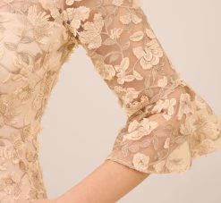 Adrianna Papell Metallic Embroidered Sheath Dress In Blush -Adrianna Papell Shop AP1D104511 AD684 Regular Lifestyle