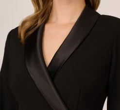 Adrianna Papell Knit Crepe Tuxedo Sheath Dress In Black -Adrianna Papell Shop AP1D104560 AA002 Regular Lifestyle