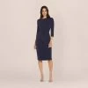 Adrianna Papell Metallic Knit Dress In Light Navy