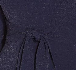 Adrianna Papell Metallic Knit Dress In Light Navy -Adrianna Papell Shop AP1D104562 AT412 Regular Detail