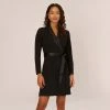 Adrianna Papell Sequin Collar Tuxedo Dress In Black