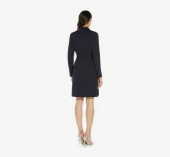 Adrianna Papell Sequin Collar Tuxedo Dress In Midnight 7 Adrianna Papell Sequin Collar Tuxedo Dress In Midnight -Adrianna Papell Shop AP1D104563 AB411 Regular Back