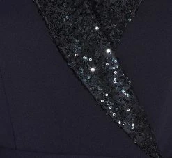 Adrianna Papell Sequin Collar Tuxedo Dress In Midnight 11 Adrianna Papell Sequin Collar Tuxedo Dress In Midnight -Adrianna Papell Shop AP1D104563 AB411 Regular Detail