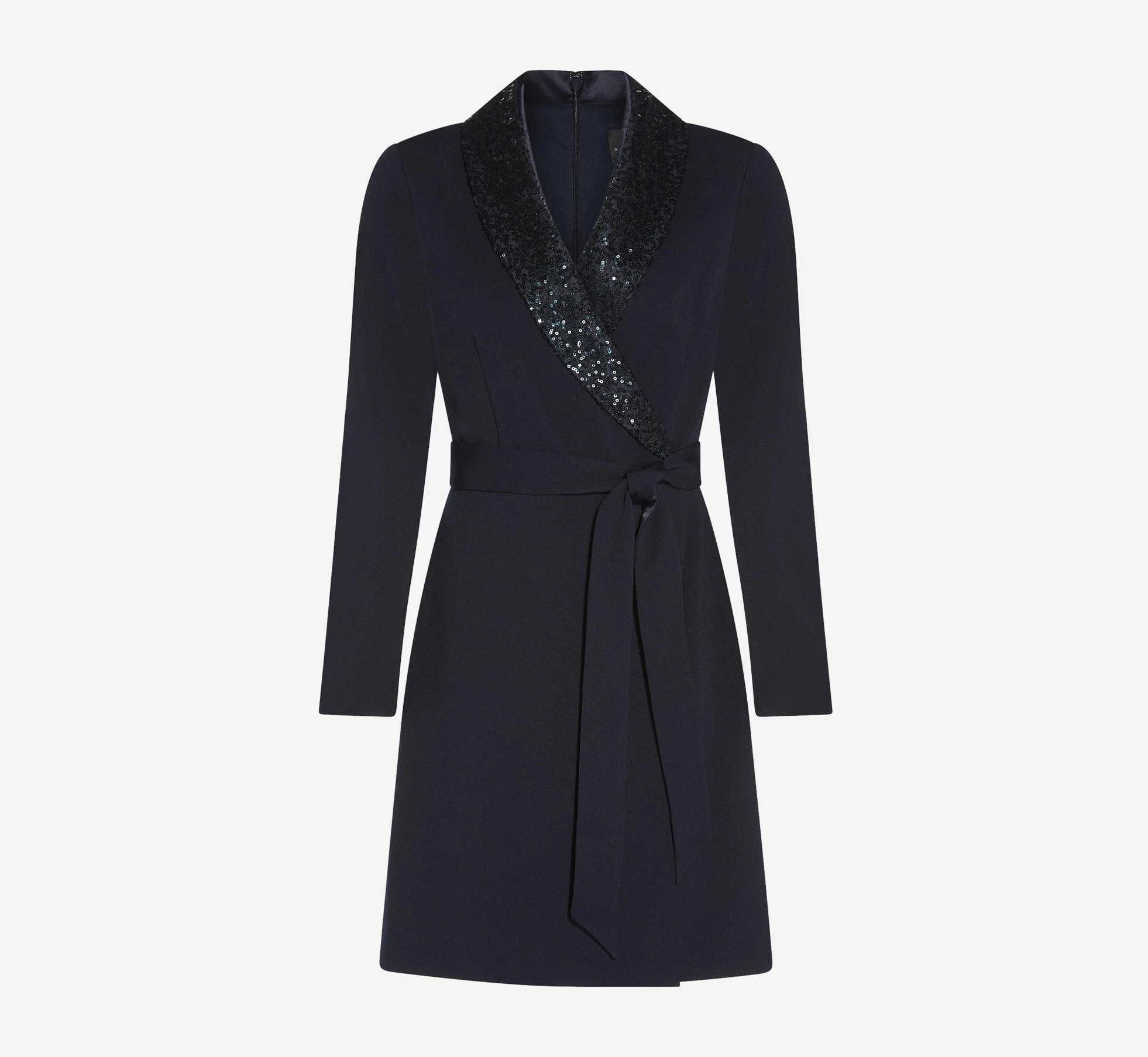 Adrianna Papell Sequin Collar Tuxedo Dress In Midnight 5 Adrianna Papell Sequin Collar Tuxedo Dress In Midnight - Image 5