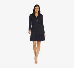Adrianna Papell Sequin Collar Tuxedo Dress In Midnight 9 Adrianna Papell Sequin Collar Tuxedo Dress In Midnight -Adrianna Papell Shop AP1D104563 AB411 Regular Side