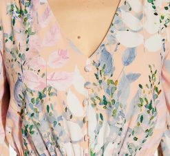 Adrianna Papell Floral-Print Chiffon Short Dress In Blush Multi -Adrianna Papell Shop AP1D104655 AM970 Regular Detail