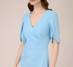 Adrianna Papell Pearl Embellished Knit Crepe Sheath Dress In Elegant Sky 6 Adrianna Papell Pearl Embellished Knit Crepe Sheath Dress In Elegant Sky -Adrianna Papell Shop AP1D104679 AC497 Regular Detail
