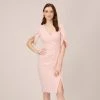 Adrianna Papell Pearl Embellished Knit Crepe Sheath Dress In Mellow Blush
