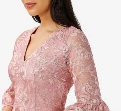 Adrianna Papell Floral Embroidered Short Sheath Cocktail Dress In Rose 7 Adrianna Papell Floral Embroidered Short Sheath Cocktail Dress In Rose -Adrianna Papell Shop AP1D104711 AF694 Regular Detail