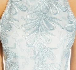 Adrianna Papell Embroidered Illusion Midi-Length Fit-And-Flare Dress In Opal -Adrianna Papell Shop AP1D104723 AI498 Regular Detail