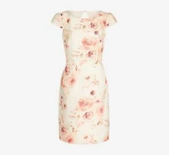 Adrianna Papell Floral-Print Jacquard Short Sheath Dress In Ivory Soft Coral 12 Adrianna Papell Floral-Print Jacquard Short Sheath Dress In Ivory Soft Coral -Adrianna Papell Shop AP1D104735 AY686 Regular Flat
