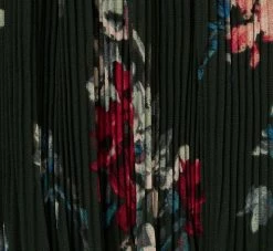 Adrianna Papell Floral Pleated Chiffon Dress With Mock Neckline In Hunter Multi -Adrianna Papell Shop AP1D104866 AH390 Regular Alternate