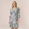 Adrianna Papell Floral-Print Stretch Chiffon Short Fit-And-Flare Dress In Grey Multi