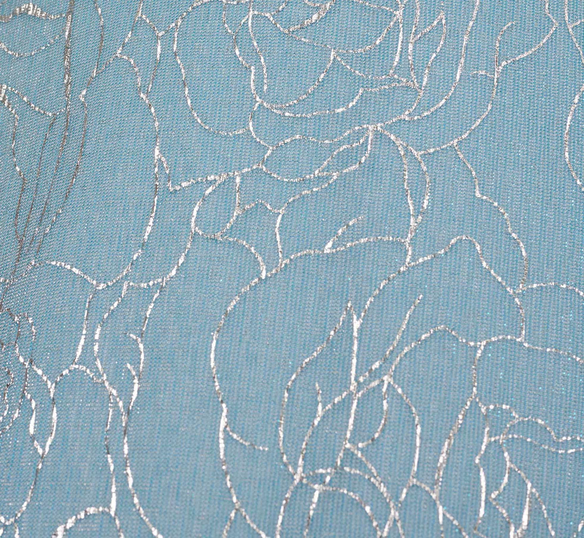 Adrianna Papell Plus Size Floral Metallic Stencil Midi-Length Mermaid Dress With Capelet In Light Blue 6 Adrianna Papell Plus Size Floral Metallic Stencil Midi-Length Mermaid Dress With Capelet In Light Blue - Image 6