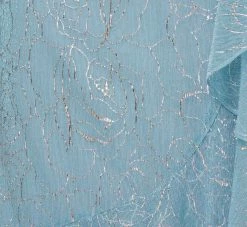 Adrianna Papell Floral Metallic Stencil Midi-Length Mermaid Dress With Capelet In Light Blue -Adrianna Papell Shop AP1D104918 AA486 Regular Alternate