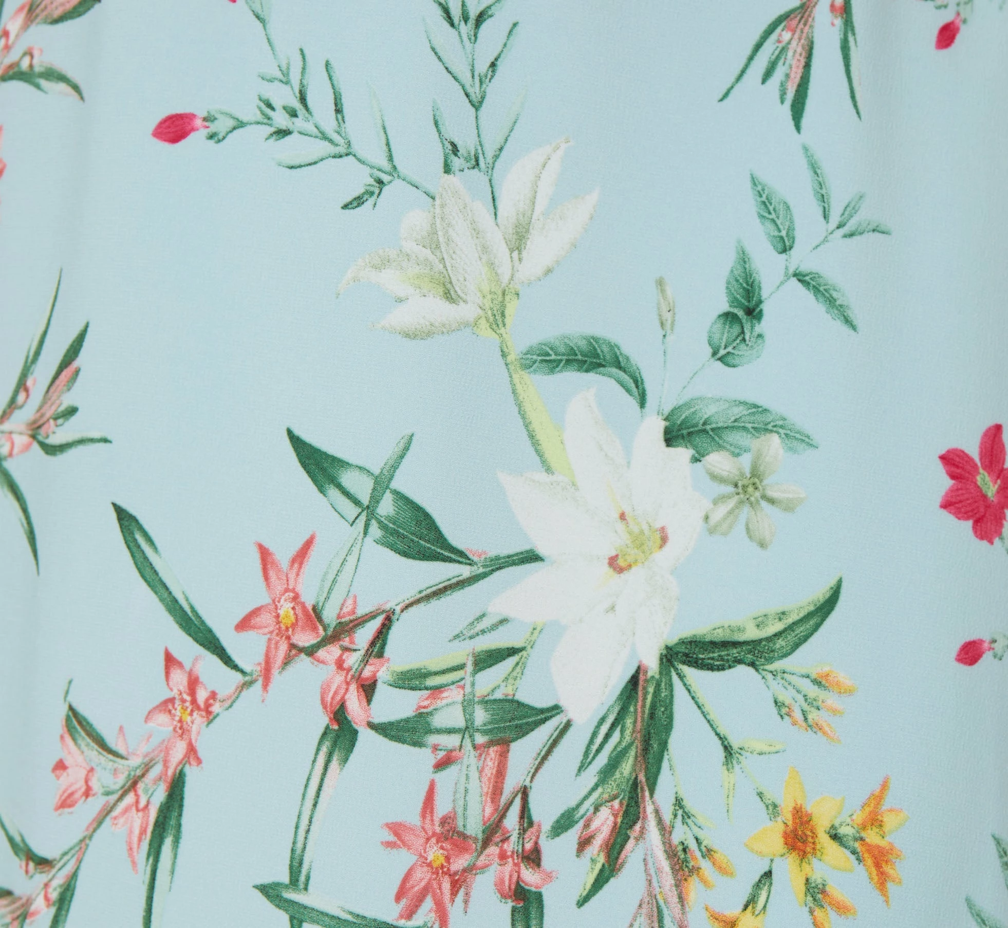 Adrianna Papell Floral Print Stretch Chiffon Midi-Length Fit-And-Flare Dress With Flutter Sleeves In Mint Smoke 6 Adrianna Papell Floral Print Stretch Chiffon Midi-Length Fit-And-Flare Dress With Flutter Sleeves In Mint Smoke - Image 6