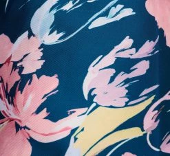 Adrianna Papell Plus Size Floral Print Mikado Short High Low Fit-And-Flare Dress In Navy Multi -Adrianna Papell Shop AP1D104962 AA980 Plus Alternate