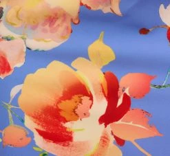 Adrianna Papell Flutter Sleeve Floral Print Dress With Tie Front In Peri Multi -Adrianna Papell Shop AP1D105008 AC494 Regular Alternate