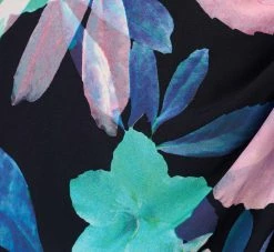 Adrianna Papell Plus Size Floral Knotted Sheath Dress With Elbow-Length Sleeves In Dark Navy Multi -Adrianna Papell Shop AP1D105033 BF410 Plus Alternate