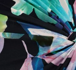 Adrianna Papell Floral Knotted Sheath Dress With Elbow-Length Sleeves In Dark Navy Multi -Adrianna Papell Shop AP1D105033 BF410 Regular Alternate