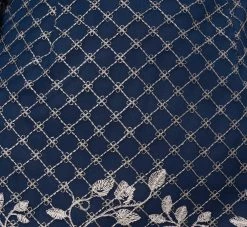 Adrianna Papell Floral Lattice Embroidered Sheath Dress With Sheer Sleeves In Navy Ivory -Adrianna Papell Shop AP1D105044 BH980 Regular Alternate