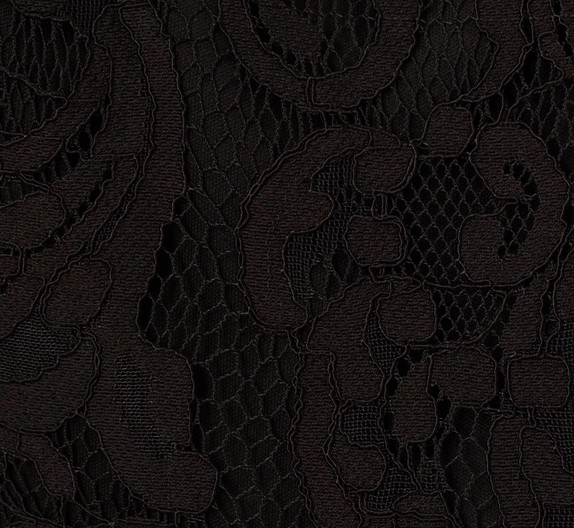 Adrianna Papell Plus Size One Shoulder Crepe Jumpsuit With Lace Ruffle Details In Black 6 Adrianna Papell Plus Size One Shoulder Crepe Jumpsuit With Lace Ruffle Details In Black - Image 6