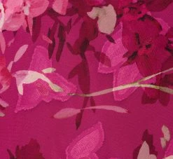 Adrianna Papell Plus Size Metallic Floral Chiffon Midi Dress With Ruffled Neckline In Raspberry Multi 11 Adrianna Papell Plus Size Metallic Floral Chiffon Midi Dress With Ruffled Neckline In Raspberry Multi -Adrianna Papell Shop AP1D105052 AJ521 Plus Alternate