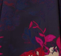 Adrianna Papell Jacquard Midi Dress With Metallic Floral Trim In Navy Pink Multi 11 Adrianna Papell Jacquard Midi Dress With Metallic Floral Trim In Navy Pink Multi -Adrianna Papell Shop AP1D105054 DE980 Regular Alternate