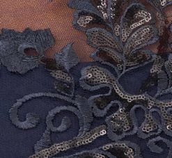 Adrianna Papell Sequin Floral Short Sleeve Dress With Popover In Navy 12 Adrianna Papell Sequin Floral Short Sleeve Dress With Popover In Navy -Adrianna Papell Shop AP1D105080 AA412 Regular Alternate