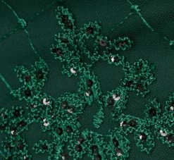 Adrianna Papell Embroidered Sequin Dress With Sheer Bell Sleeves In Deep Forest -Adrianna Papell Shop AP1D105083 AH303 Regular Alternate