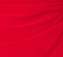 Adrianna Papell Long Sleeve Draped Jersey Dress With Beaded Cuffs In Hot Ruby -Adrianna Papell Shop AP1D105124 AU610 Regular Alternate