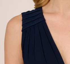 Adrianna Papell Jersey Sleeveless Pintuck Jumpsuit With Wide Legs In Midnight 10 Adrianna Papell Jersey Sleeveless Pintuck Jumpsuit With Wide Legs In Midnight -Adrianna Papell Shop AP1D105225 AB411 Regular Lifestyle